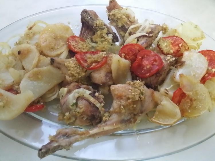 Conejo al horno/Cenas